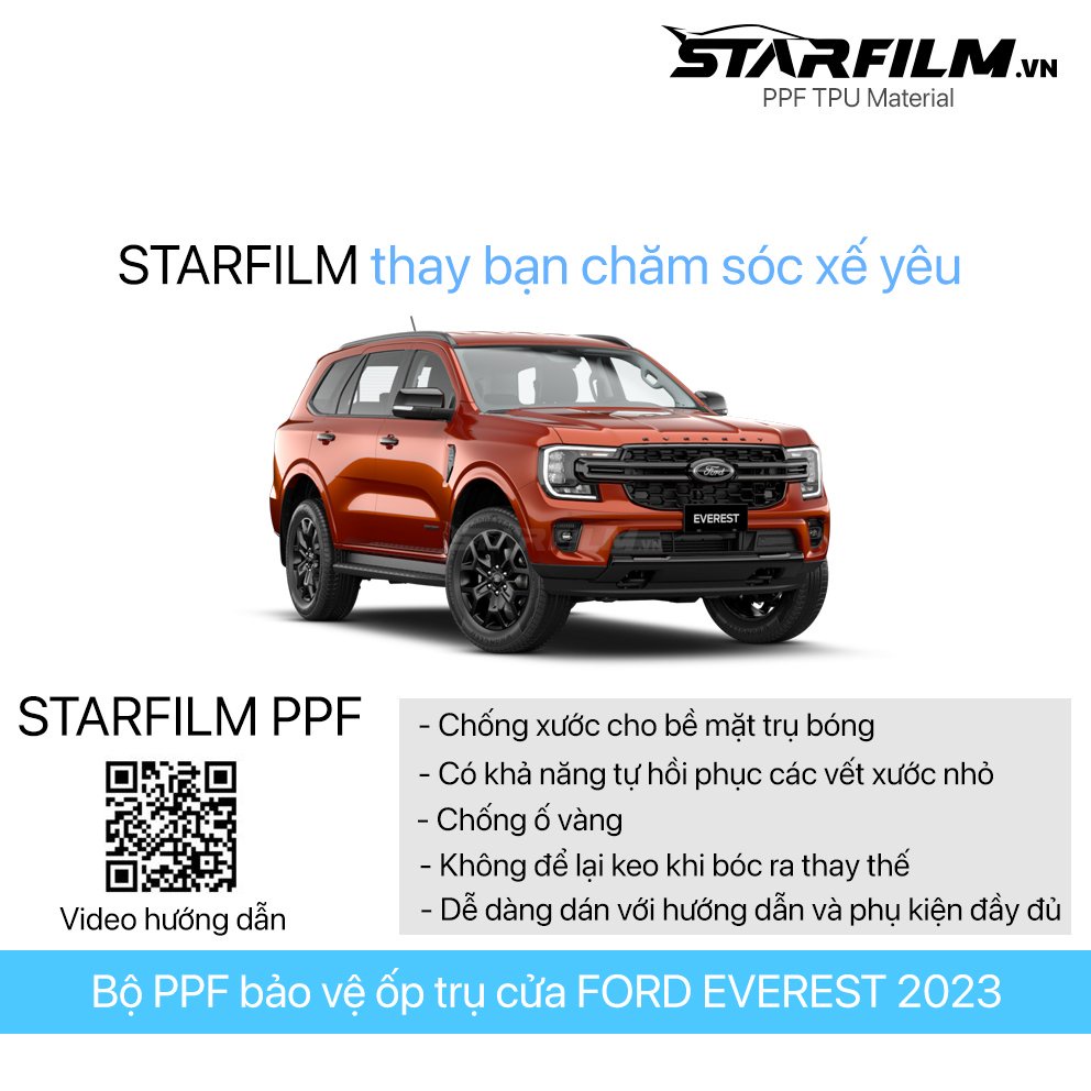 Ford Everest 2023 PPF TPU trụ bóng chống xước tự hồi phục