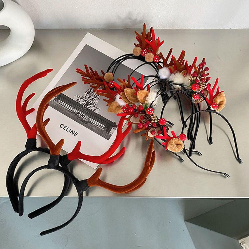 Dalton giáng sinh vòng cài tóc màu nâu năm mới unisex xmas mũ đội đầu tuần lộc mũ trang phục bữa tiệc người lớn cô gái trẻ em vui vẻ giáng sinh trang trí
