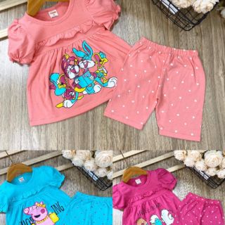Set 3 bộ thun cotton cho bé gái