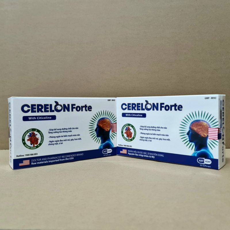 Cerelon Forte - Giúp bổ sung dưỡng chất cho não, tăng cường lưu thông máu, giảm hoa mắt chóng mặt