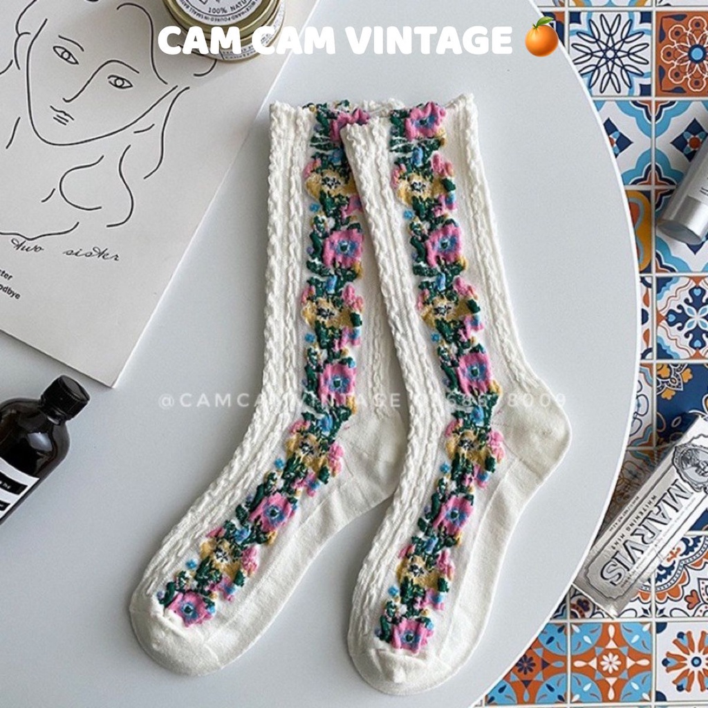 [ SẴN ] SET TẤT TRẮNG CỔ CAO NỮ VỚ CAO CỔ  TIỂU THƯ LOLITA TẤT VỚ NỮ THÊU HOA ULZZANG STYLE HÀN QUỐC