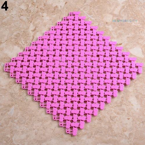 Thảm Lót Sàn Lỗ Thoát Nước Hình Vuông Bằng Nhựa Không Trơn Cho Nhà Bếp Nhà Tắm