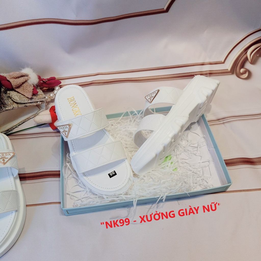 Dép Nữ Quai Ngang Dập Nổi Đế 3-5P Đế PU Siêu Nhẹ Cực Êm