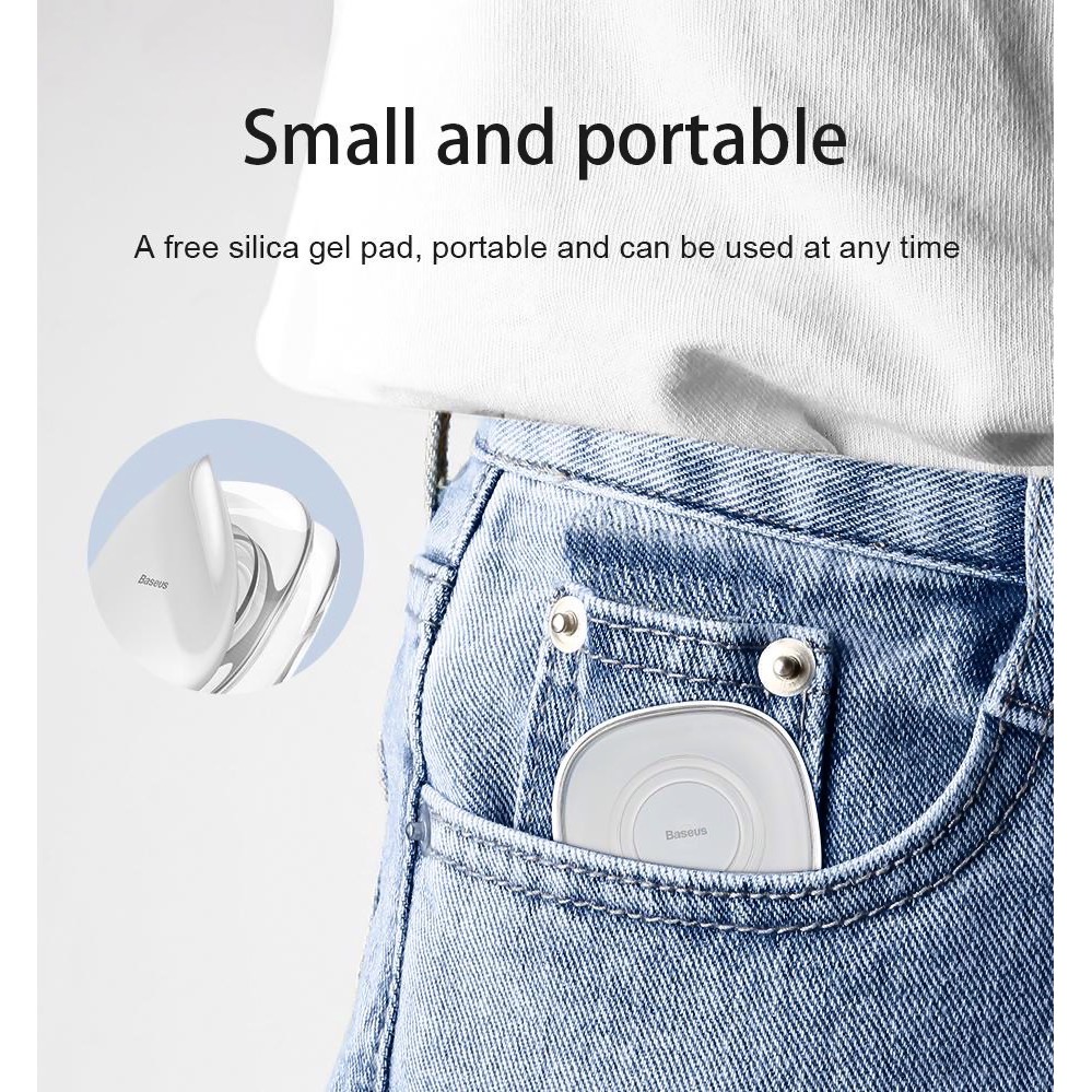 Kẹp Baseus giữ điện thoại/ dây cáp Baseus HÚT tường/ bàn tiện dụng | BigBuy360 - bigbuy360.vn