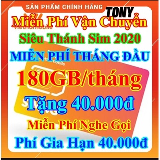 Sim thánh sim 4G VIETNAMOBILE 180GB/ tháng đầu,miễn phí tháng đầu,nghe gọi nội, mạng miễn phí, sim siêu rẻ