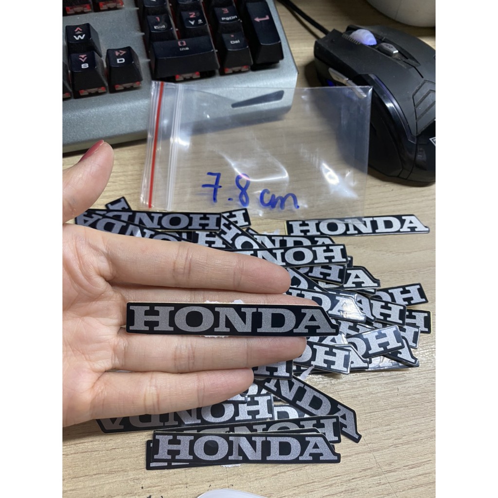 Tem chữ Honda màu xám 78mm chính hãng