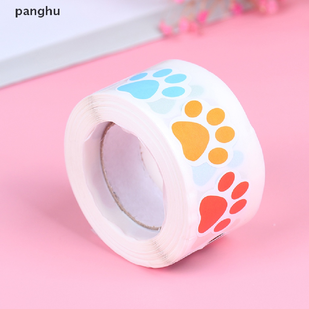 Bộ 500 Miếng Dán Hình Dấu Chân Chó / Mèo Nhiều Màu Sắc