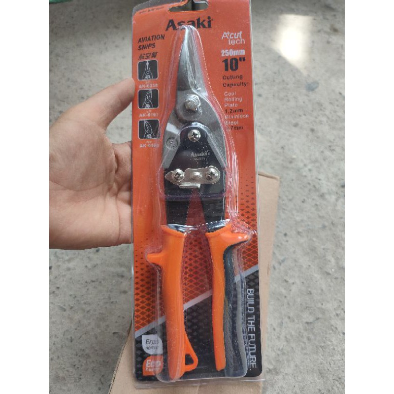 Kéo cắt tôn mũi thẳng Asaki 10 inch