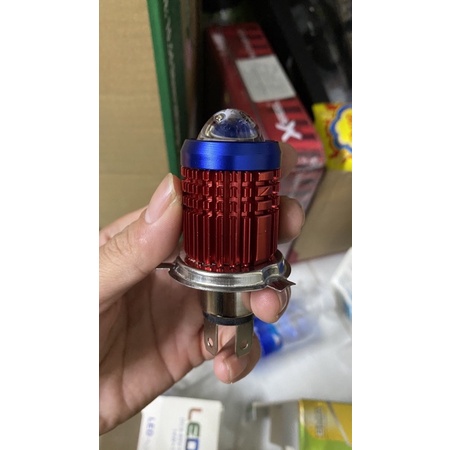Đèn led bi cầu BMA V1 chân H4 sáng full trắng và 2 màu