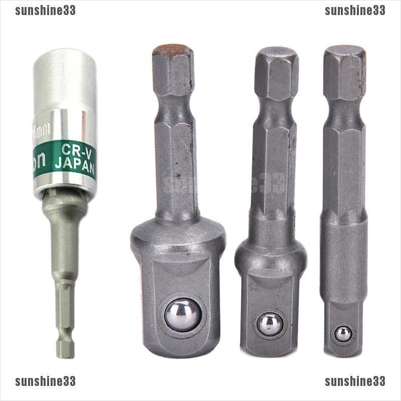Bộ 3 Đầu Chuyển Đổi Mũi Khoan 1 / 4 Sang 1 / 2 1 / 4 3 / 8 Inch