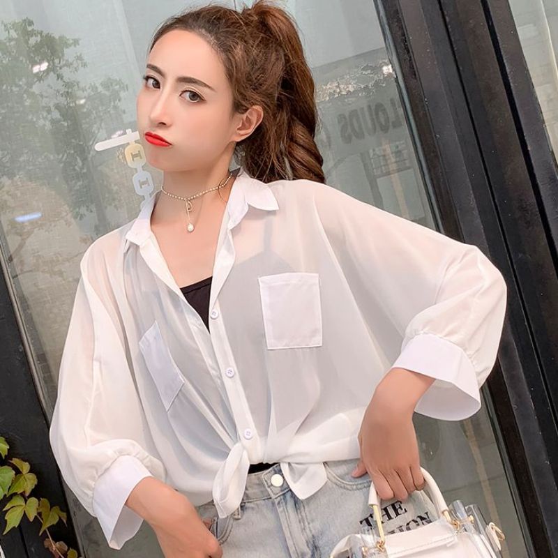 set áo bao gồm áo thun 3 lỗ + áo khoác mỏng sexy