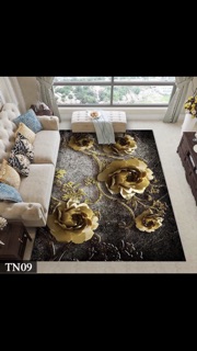 Thảm hoa trải sàn 3D phòng khách