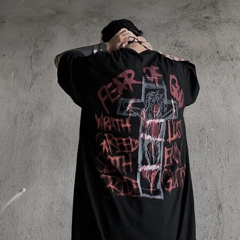 Áo Thun Tay Ngắn In Họa Tiết Graffiti Phong Cách Hip Hop Đường Phố Cho Nam Và Nữ
