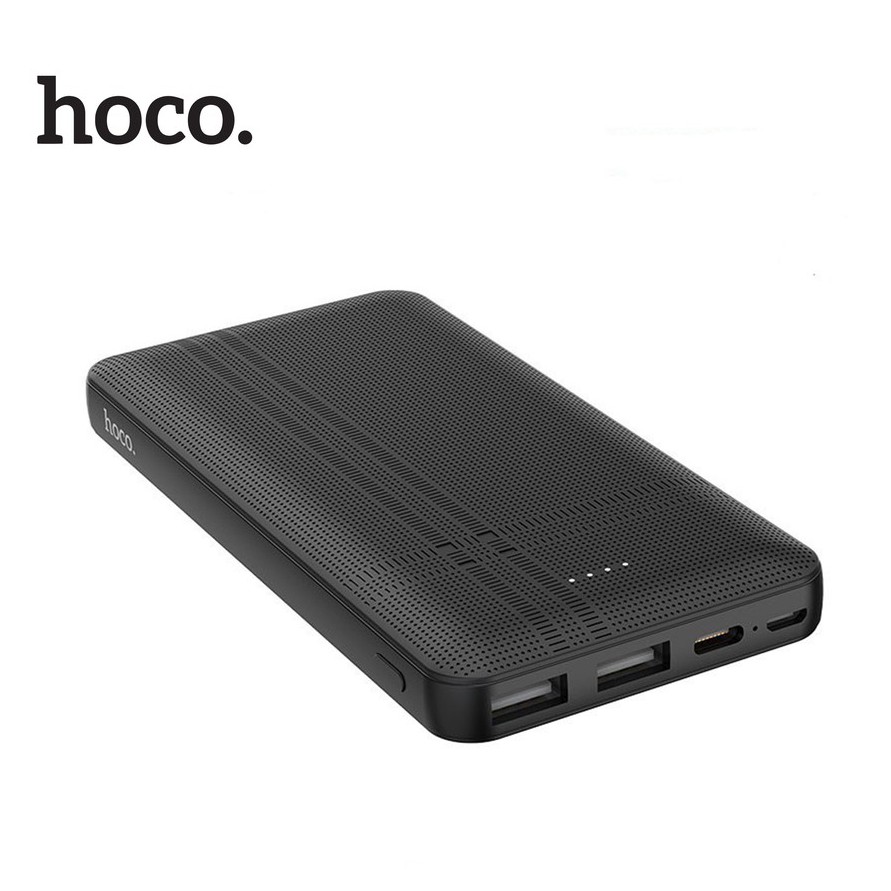 Pin dự phòng 10000mAh Hoco J48 lõi lithium Polymer 2 cổng ra USB, sạc nhanh 2A Max, có đèn LED