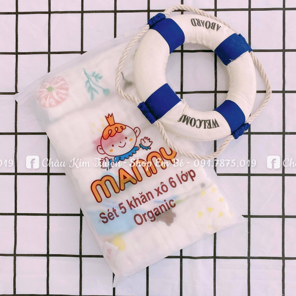 Set 5 Khăn Xô Sữa 6 Lớp Manny Mềm Mại, Thấm Hút Tốt Cho Bé Hàng Xuất Nhật⭐Shop mẹ zo
