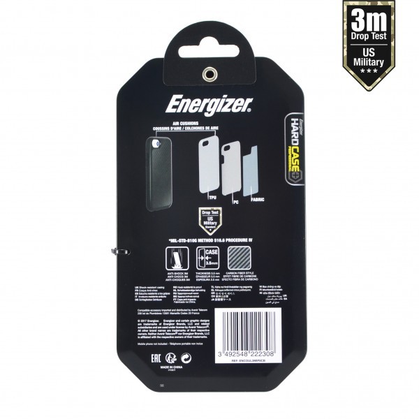 Ốp lưng chống sốc 3m cho iPhone X - carbon Energizer - ENCOUL3MIP8CB | BigBuy360 - bigbuy360.vn