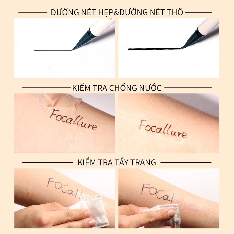 Bút kẻ mắt FOCALLURE dạng lỏng chống thấm nước nhanh khô 0.6g