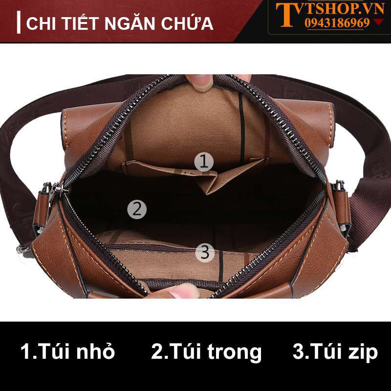 Túi đeo chéo nam da bò cao cấp, Túi đựng ipad JEEP BLUO MSP T69 KT 26x21x6cm