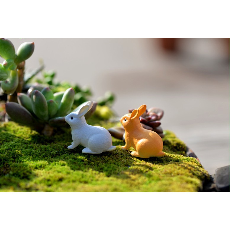 Mô hình chú thỏ rừng  trang trí tiểu cảnh terrarium quà tặng trang trí