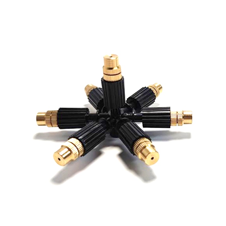 Béc phun sương 7 hướng đầu đồng , đầu tưới phun sương kết nối ống 6mm, 8mm, 21mm......