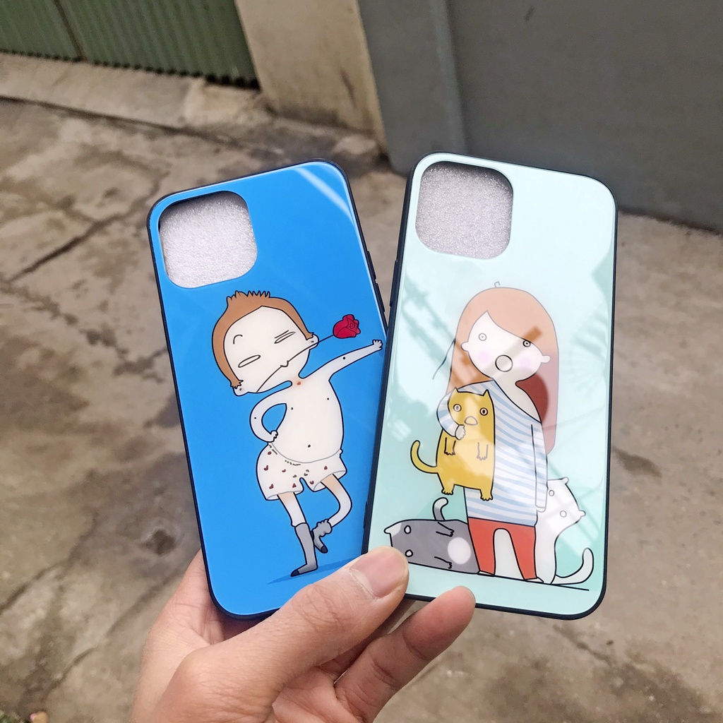 Ốp lưng iphone kính cặp đôi teen Phong trần cute case 14plus 14 pro max 13 12 promax 11 mini 6 6s 7 8 plus x xr xs Se