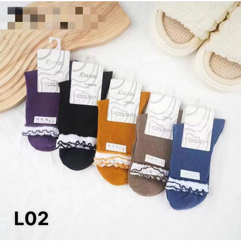 (Sét 5 đôi) Tất nữ cao cổ len gân mềm mịn, dệt kim, kiểu dáng trẻ trung, phong cách hàn quốc. Kèm ảnh và video thật.