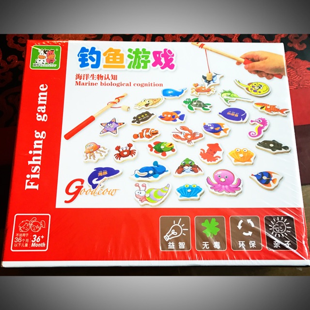Đồ chơi trẻ em - Câu cá nam châm gỗ