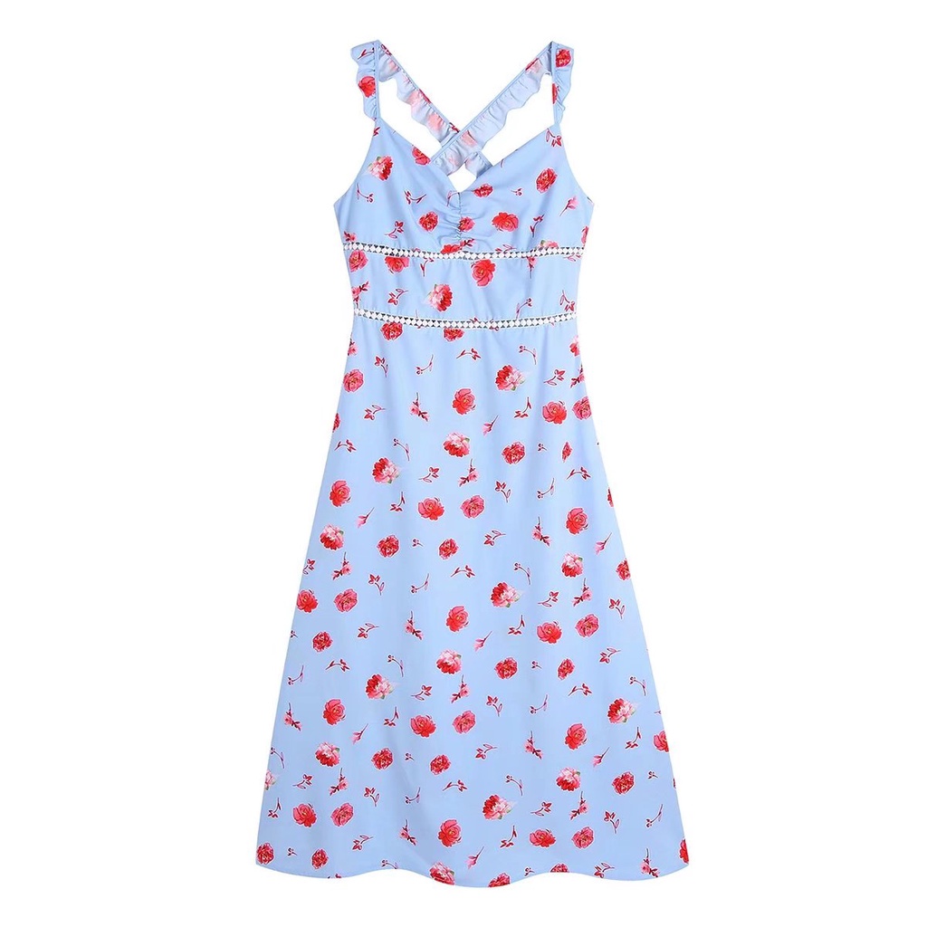 Đầm Zara 2 dây hoa tím DH34HDG42N8 Hot