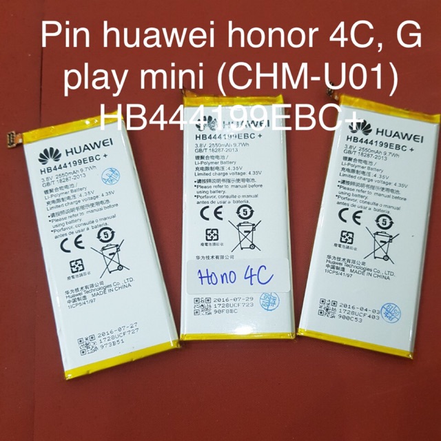 Pin huawei honor 4C, G play mini (CHM-U01) HB444199EBC+