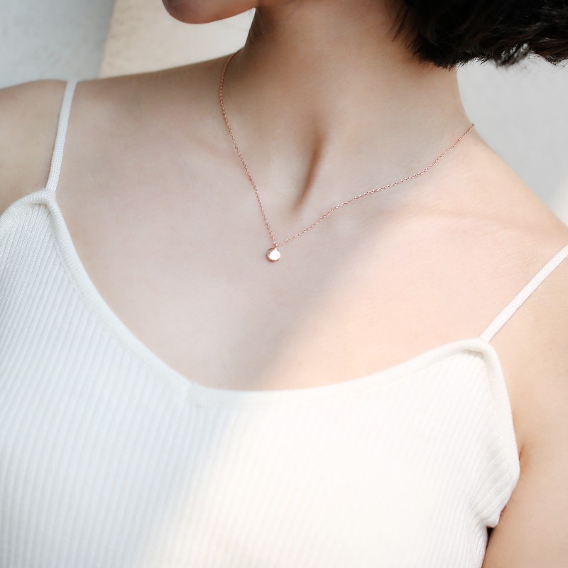 Vòng cổ mạ bạc B49 phong cách Hàn Quốc đơn giản xinh xắn