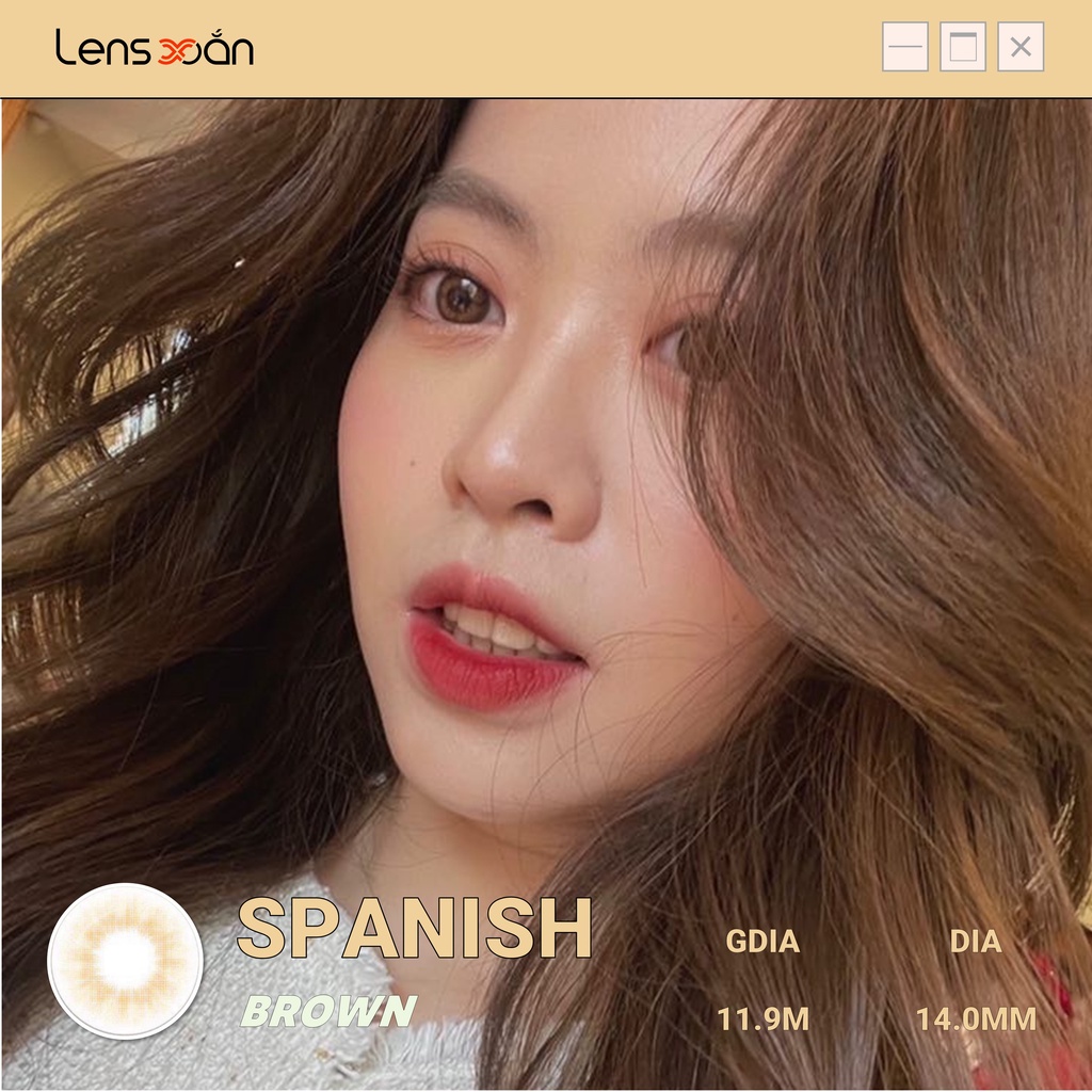 KÍNH ÁP TRÒNG SPANISH BROWN (DÒNG 6 THÁNG) của B.S.COR : Lens nâu hổ phách mini size | Lens Xoắn