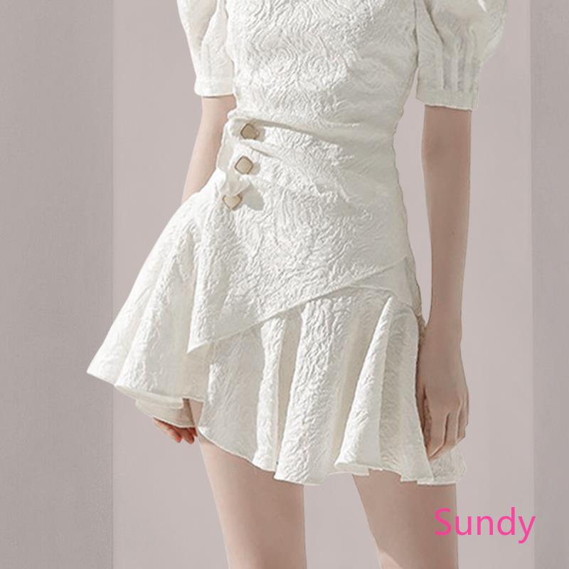 Women's Summer Fashion Korean Style Short Sleeve Evening Wedding Dress