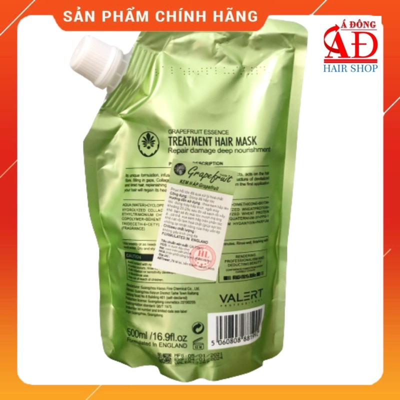 [+Tặng mũ trùm] [GIÁ SỈ] Hấp dầu tinh chất bưởi Grapefruit Valert phục hồi mềm mượt tóc chính hãng 500ml