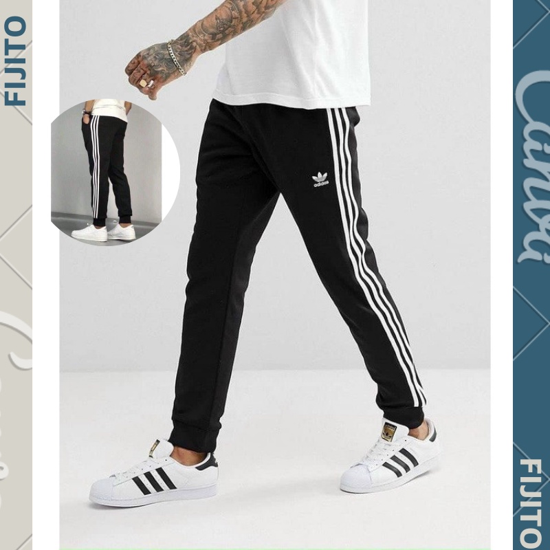 Quần jogger nam dài chất nỉ dáng thể thao phối 3 sọc đen trắng hàng VN xuất khẩu FIJITO