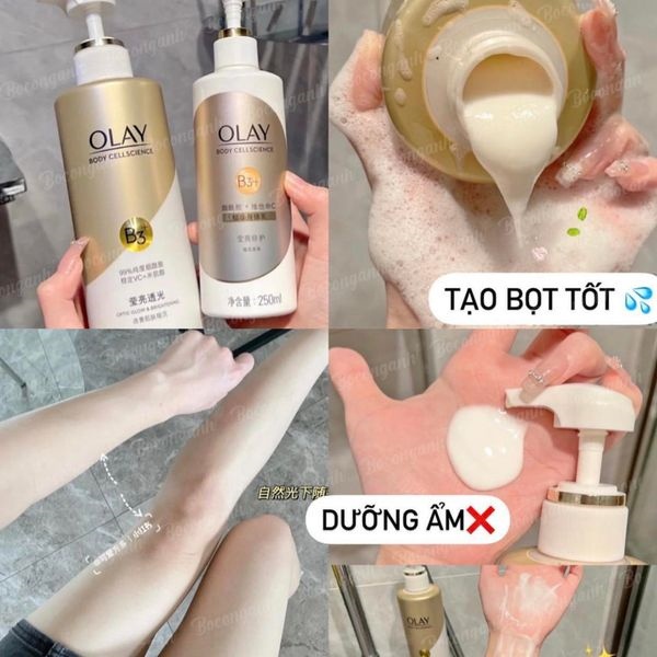 Sữa tắm trắng da, mờ thâm Olay B3+ Vitamin C 500ml