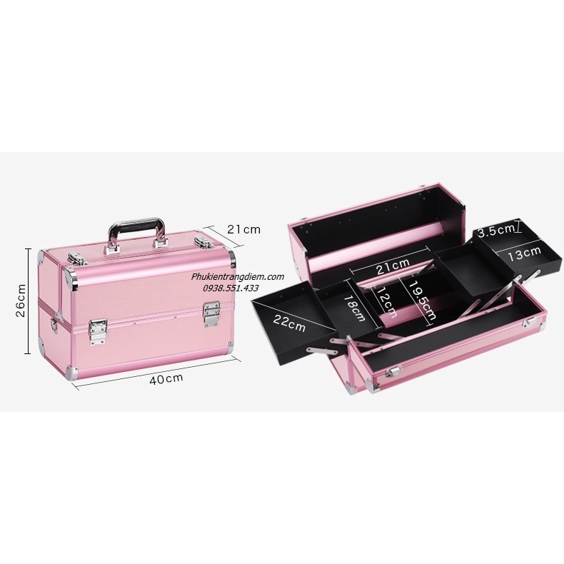 [SIZE 40CM] Thùng Cốp Đựng Đồ Make Up Chuyên Nghiệp 4 Ngăn Cỡ Lớn