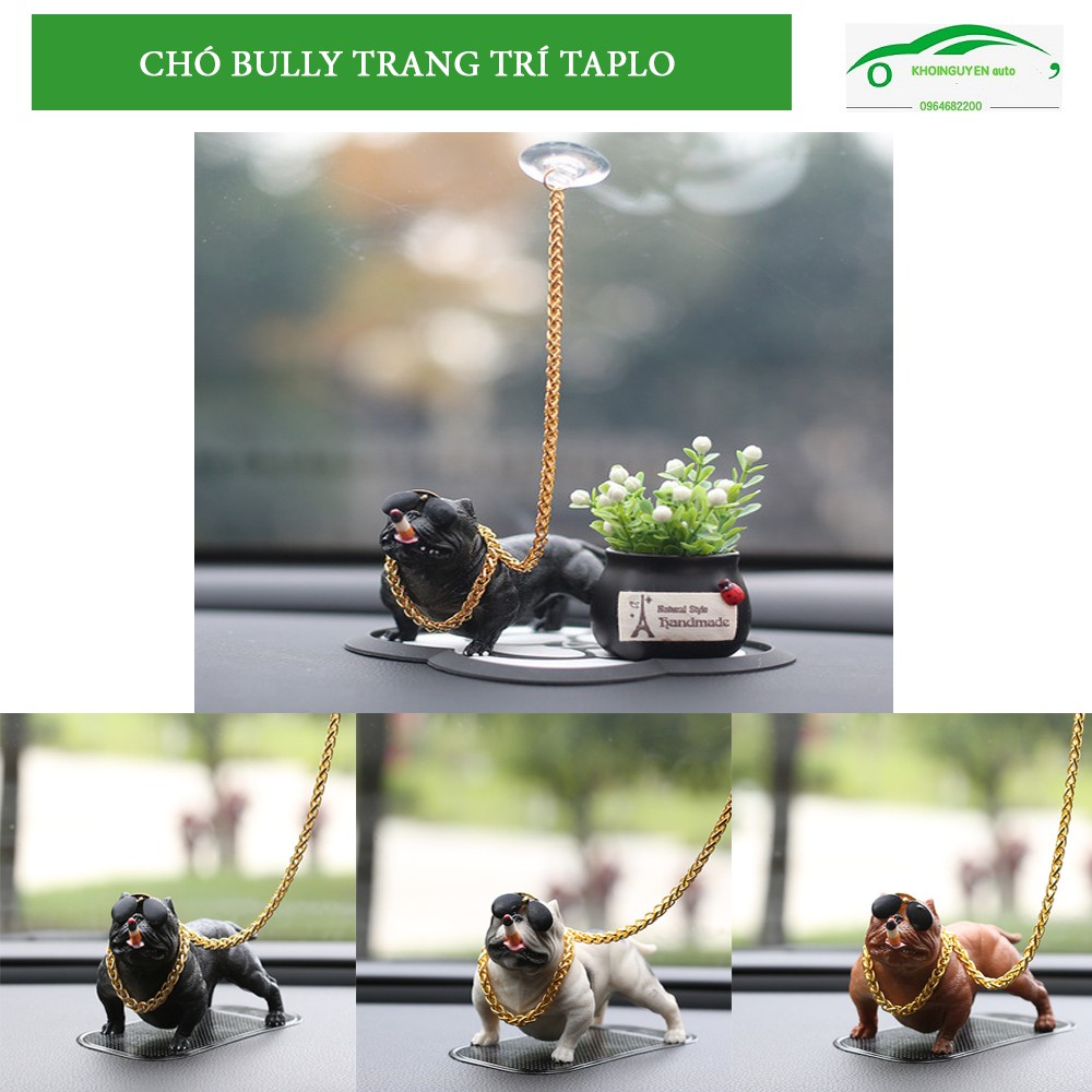 [XẢ KHO-THANH LÝ] Tượng chú chó Bully Mỹ trang trí taplo xe hơi, tô tô và bàn làm việc - BL1312