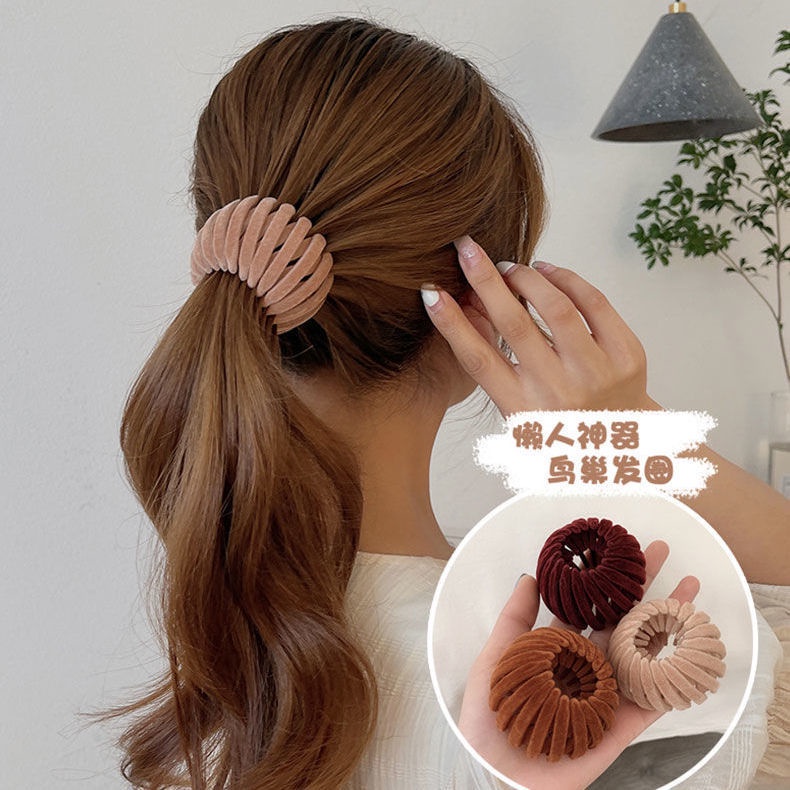 Dụng cụ uốn tóc đuôi ngựa hình tròn có thể thu gọn tiện dụng