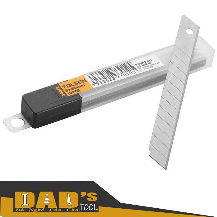 COMBO DAO RỌC GiẤY MINI KÈM HỘP 10 LƯỠI DAO 9x80MM -  TOLSEN 30004/05