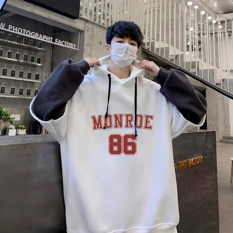 Áo Khoác Hoodie Nam Nữ PHong Cách MONREO 86 Phối Tay Hai Màu Đẳng Cấp Hoot Trend