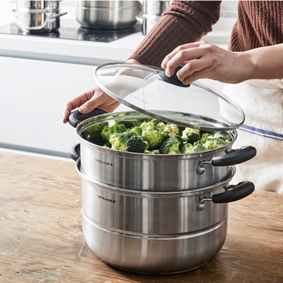 NỒI HẤP INOX 3 TẦNG SIÊU TỐC KÍCH THƯỚC LỚN CHỐNG DÍNH TỐT - XỬNG HẤP THỨC ĂN 3 TẦNG INOX 304 CAO CẤP HẤP XÔI HẤP BÁNH