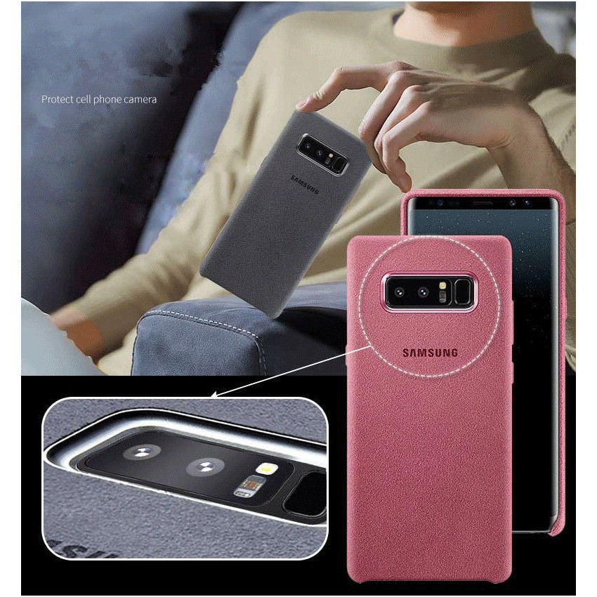 Ốp điện thoại da lộn ôm sát chính hãng cho Samsung Galaxy Note 8 Alcantara SM-N950F