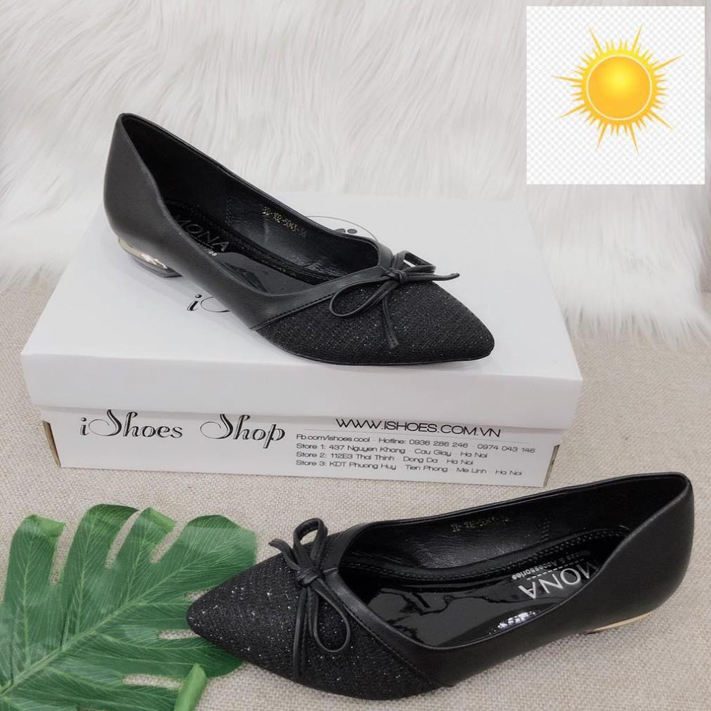 🚴🏇 GIÀY BỆT NỮ MONA MŨI NHỌN DA BÓNG PHỐI NƠ CỰC XINH - B308 🚴🏇