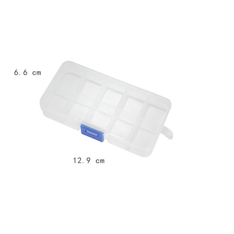 Hộp Nhựa Trong Suốt 10 Ngăn Đựng Trang Sức Tiện Dụng