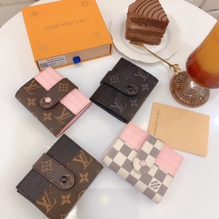 Ví mini da lv cúc bấm 4 màu fullbox