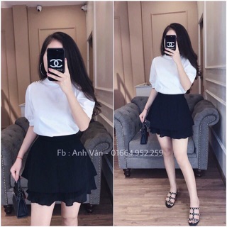 ( HÀNG MỚI VỀ ) CHÂN VÁY NGẮN 2 TẦNG BÈO SIZE S M