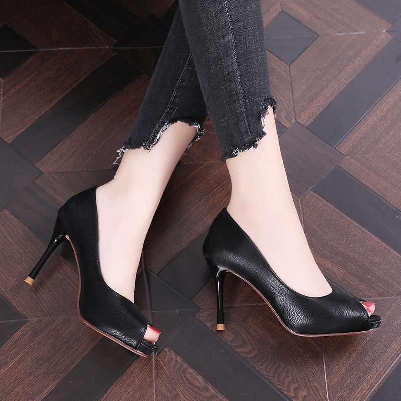 Giày cao gót nữ hở mũi 9cm