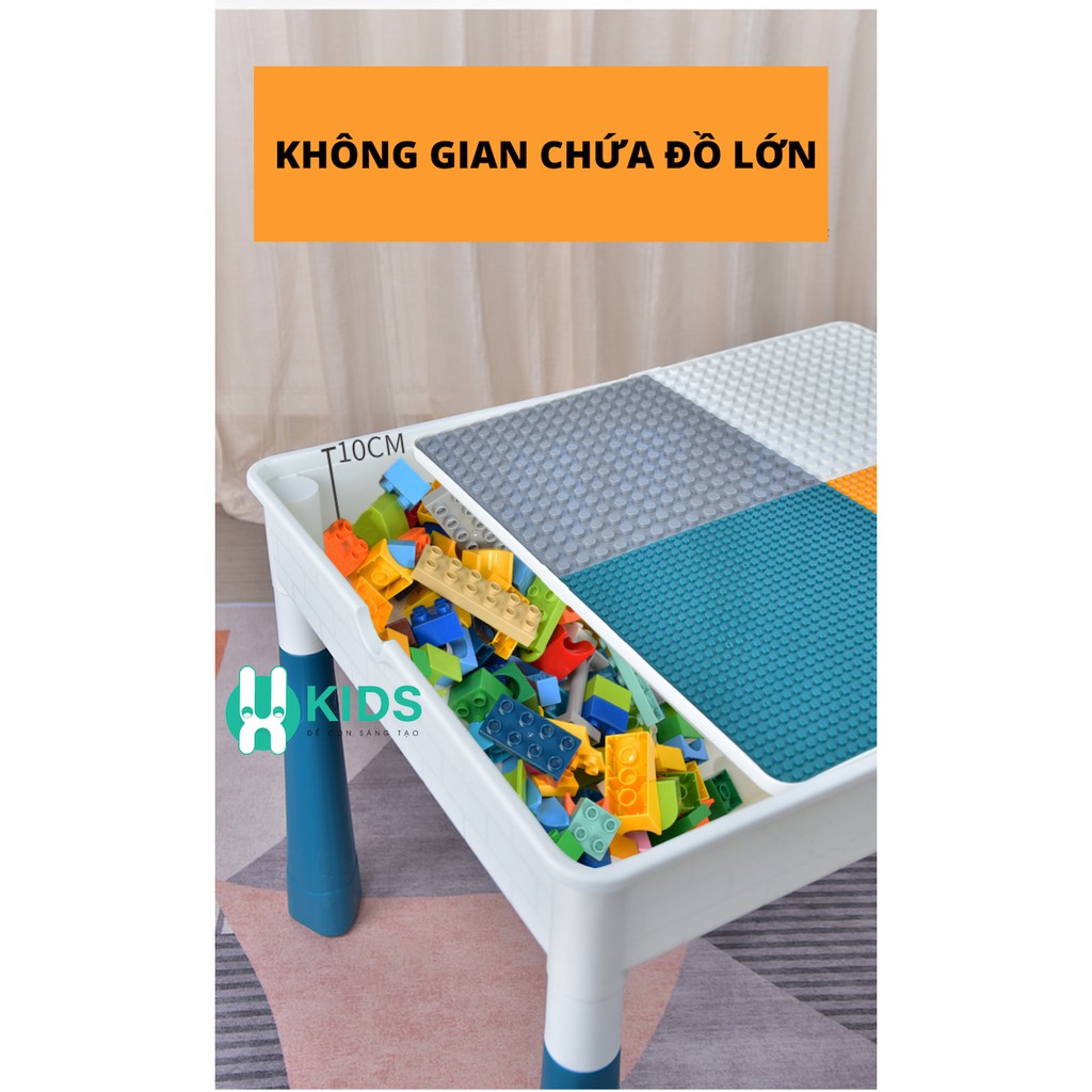 Bộ Bàn Đa Năng LEGO CỠ LỚN CHỈNH ĐƯỢC SIZE , Bàn Xếp Hình Giáo Dục TRẺ EM TỪ 2 - 10 TUỔI