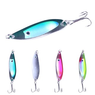 Mồi câu cá giả bằng kim loại 5cm câu cá nước mặn có gắn lưỡi móc 3 ngạnh