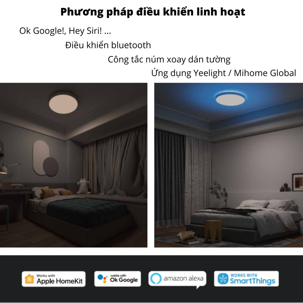 [2021 MIHOME GLOBAL] ĐÈN LED ỐP TRẦN THÔNG MINH YEELIGHT ARWEN S Serries - 50W - Led RGB hắt trần - Hỗ trợ Homekit